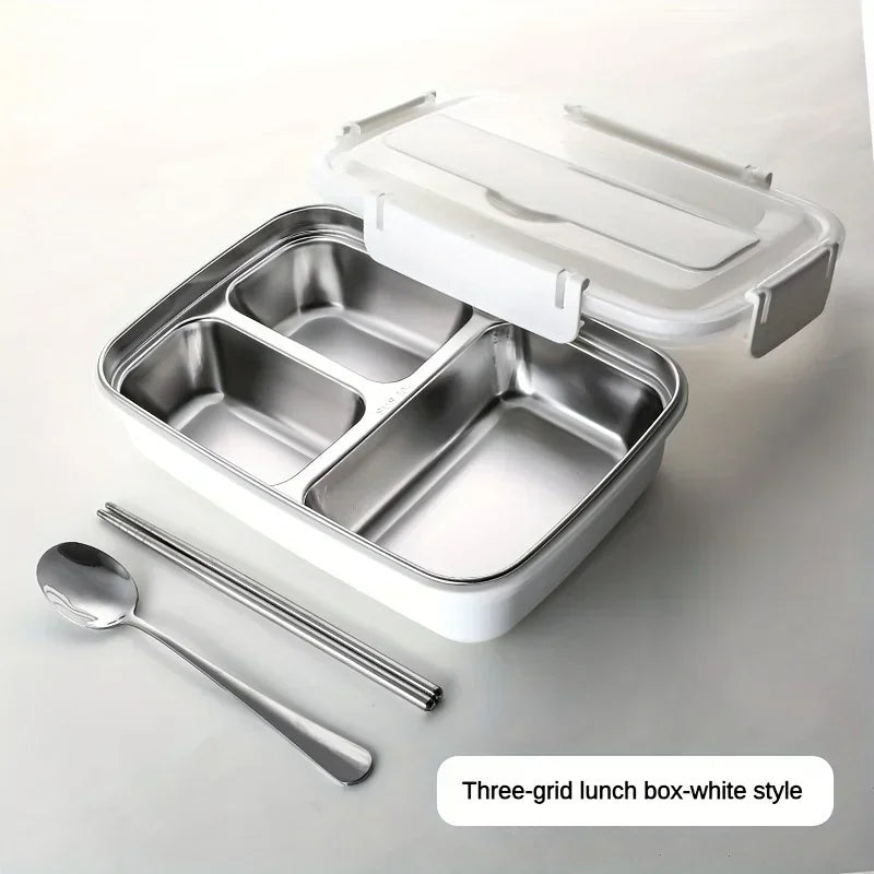 Stainless Steel Bento Lunch Box – 3-Compartment, Leakproof