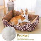 Striped Corduroy Calming Pet Cushion Bed | Breathable Fiber Fill | Hand Wash | 3 Sizes | 2 Styles