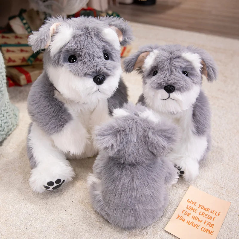 Kawaii Schnauzer & Westie Plush Stuffed Toy | Fluffy Long-Pile Coat | 2 Breeds, 2 Sizes