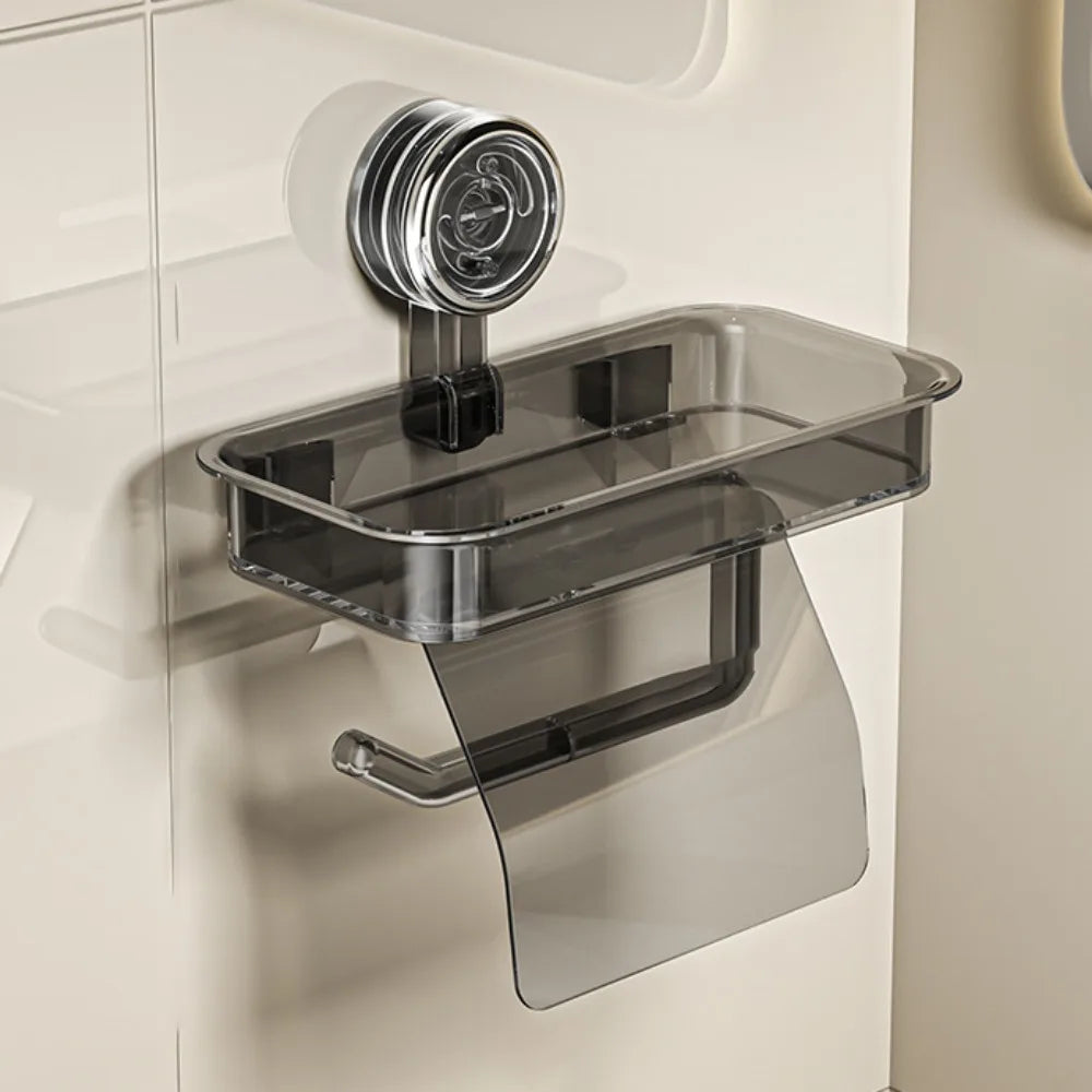 Suction Cup Toilet Paper Holder – No-Drill Wall Mount, PET & ABS, S or L