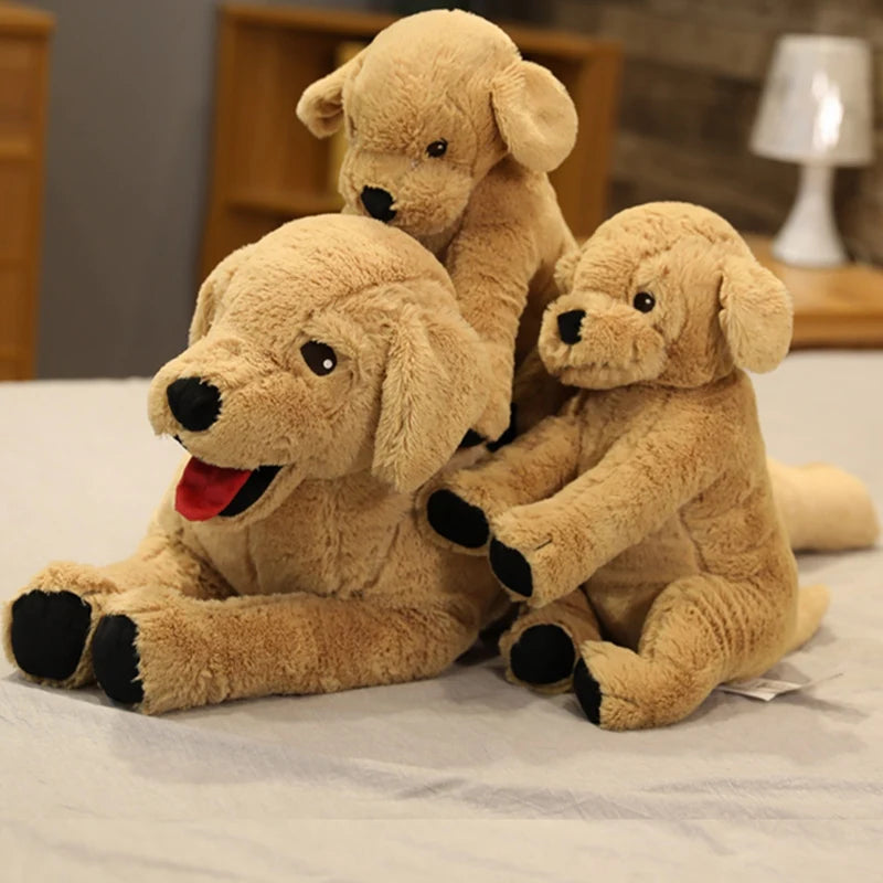 Lifelike Yellow Labrador Retriever Plush Stuffed Toy | Seated Pose | Open-Mouth Detail | 2 Sizes: 35cm & 75cm