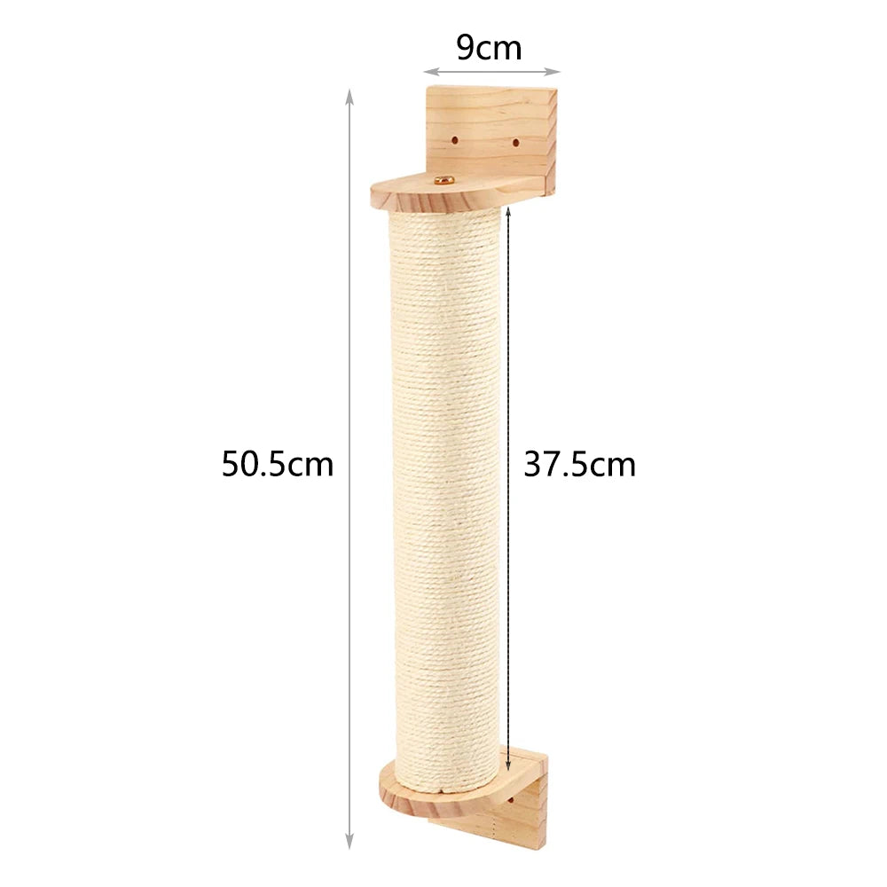 Wall-Mounted Wooden Cat Climbing Shelves – Modular Platforms, Scratching Posts & Hammock
