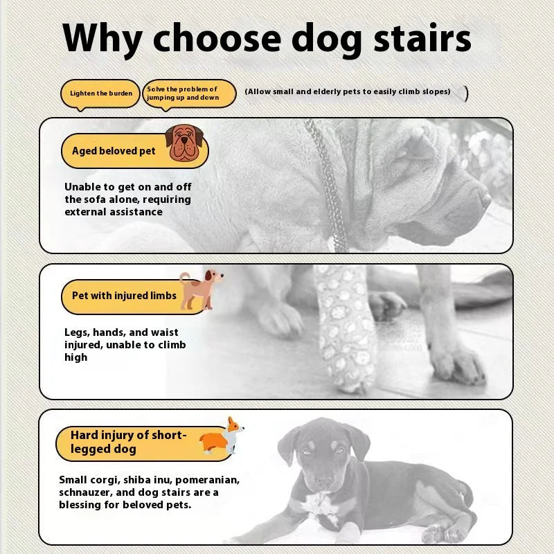 Sponge Pet Stairs for Dogs & Cats – Joint-Friendly, 2, 3 or 4 Steps