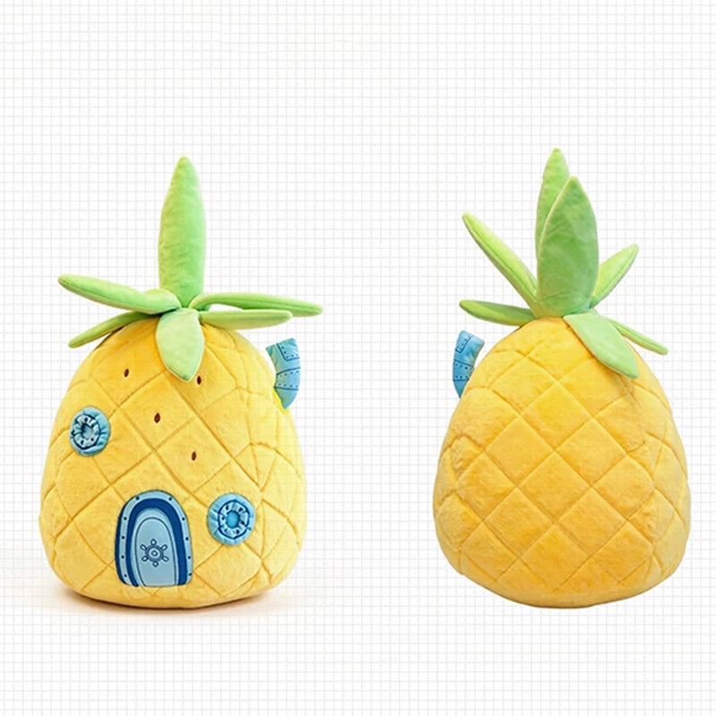 Pineapple House Plush Pillow – Yellow Tropical Cushion