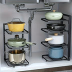Multi-Tier Pot and Pan Organiser Rack – Carbon Steel, 2 to 5-Tier