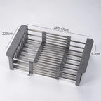 Roll-Up Triangle Dish Drying Rack – Foldable Corner Sink Organiser with Silicone Edges