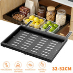 2-Pack Scalable Pull-Out Kitchen Storage Rack – Extendable Carbon Steel Drawer Organiser, Black or White