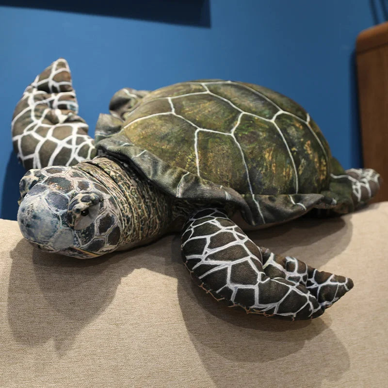 Sea Turtle Plush Toy – Realistic Green Stuffed Animal