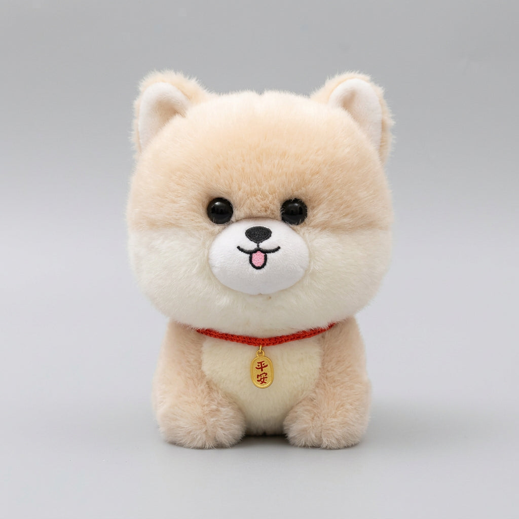 Lifelike Japanese Puppy Plush Stuffed Toy | 8 Breed-Inspired Styles | Lucky Charm Collar