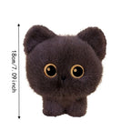 Kawaii Blob Cat Plush Desk Companion | Round Compact Body | Oversized Embroidered Eyes | 3 Coat Colours | 18cm