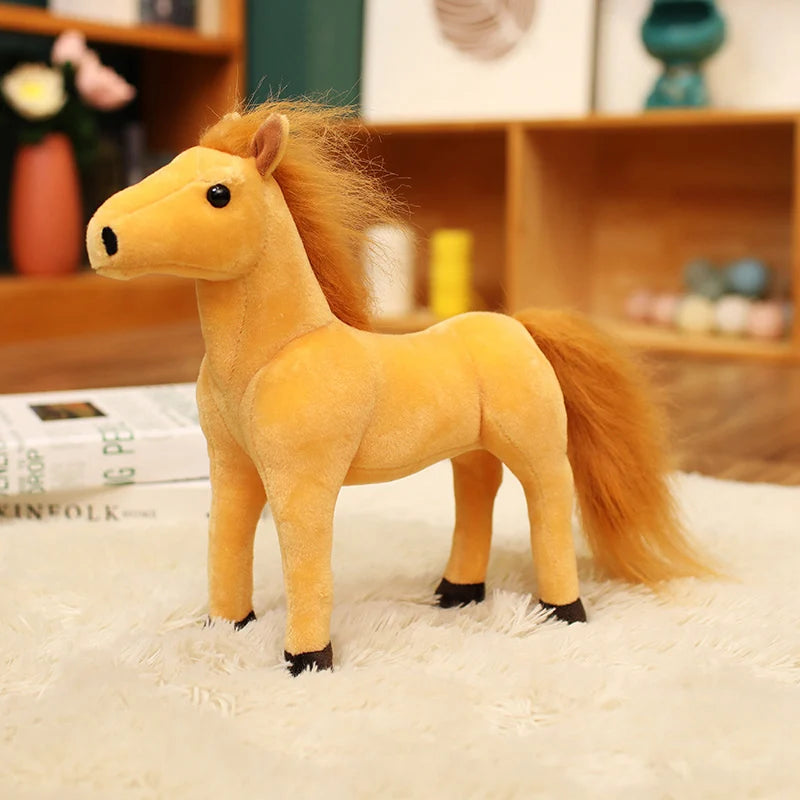 Realistic Horse Plush Stuffed Animal | Cotton | 4 Colours | 3 Sizes 20–40cm