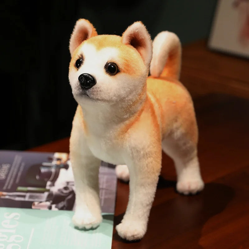 Lifelike Shiba Inu Plush Stuffed Toy | 6 Styles | Simulation Coat | Multiple Poses | Some with Collar & Bell | 25–30cm