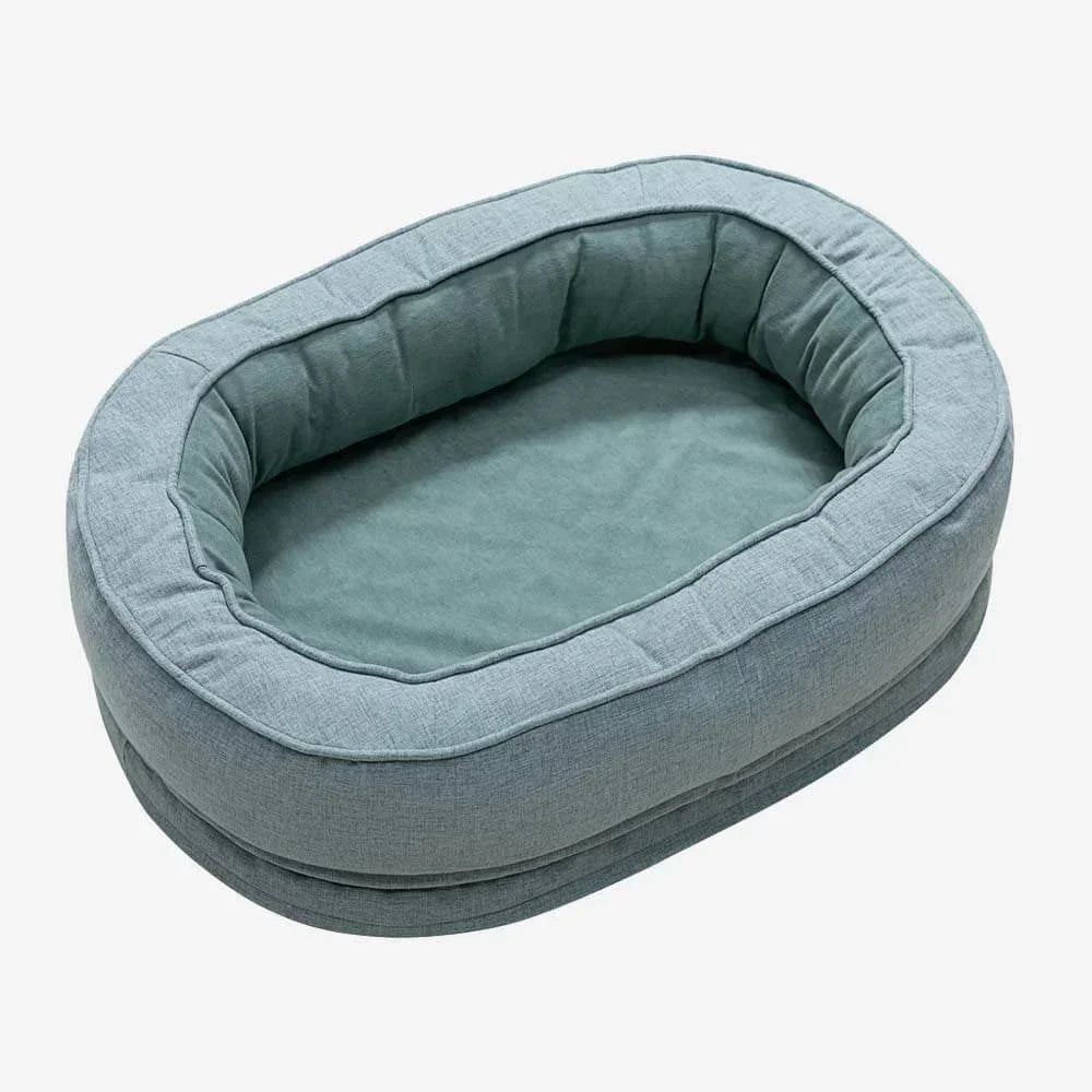 Corduroy Bolster Pet Sofa Bed | Waterproof Inner Cover | Detachable & Washable | 2 Sizes