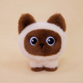 Kawaii Blob Cat Plush Desk Companion | Round Compact Body | Oversized Embroidered Eyes | 3 Coat Colours | 18cm