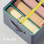 Foldable Clothes Storage Box with Grid Dividers – 6, 7, or 9 Compartments