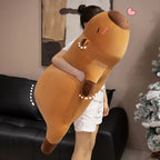 Capybara Plush Pillow – Long Brown Stuffed Animal