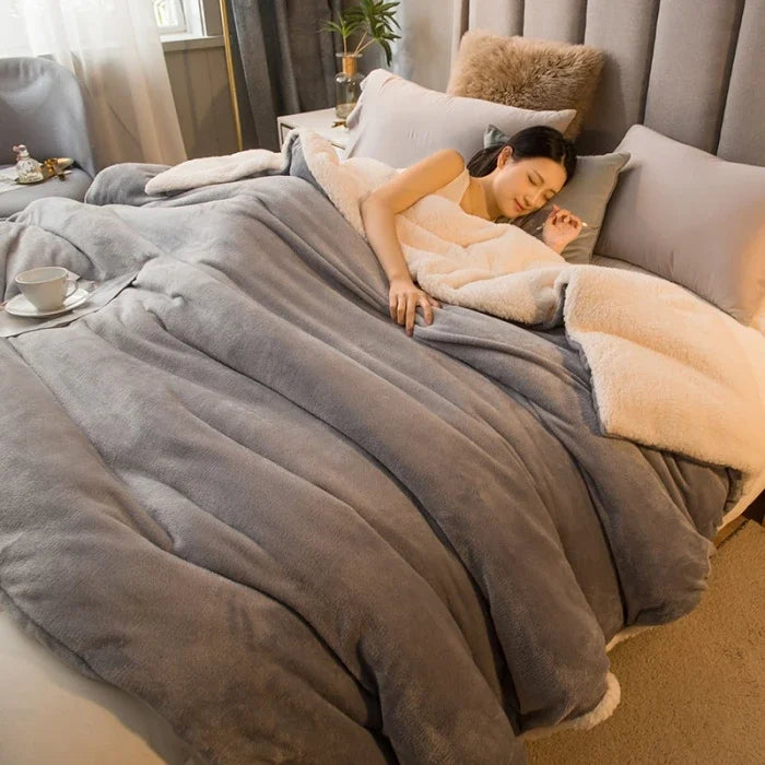 Double-Sided Fleece Throw Blanket & Duvet Cover – Anti-Pilling, Machine Washable, 12 Colours