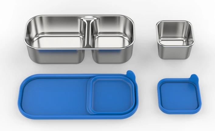Stainless Steel Bento Lunch Box – 3-Compartment, 1000ml