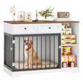 Wooden Dog Crate Furniture Cabinet – 120cm XXL Indoor Kennel with Drawers & Compartments
