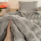Soft Winter Fleece Blanket – Light Grey