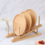 Bamboo Dish and Lid Drain Rack – Multi-Purpose Kitchen Organiser Stand
