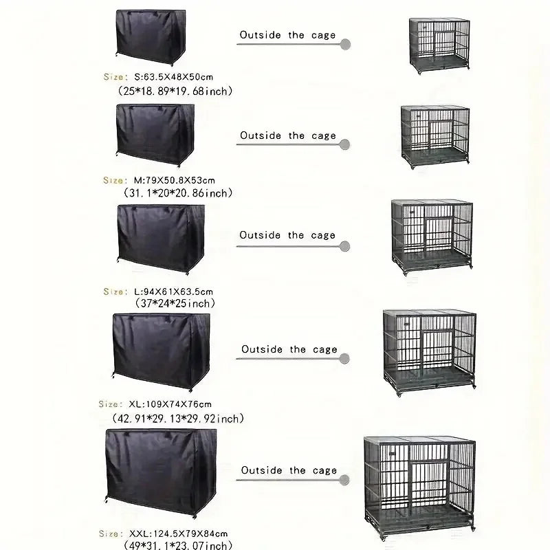 Waterproof Dog Crate Cover with Mesh Window – Dustproof, Indoor & Outdoor, 5 Sizes