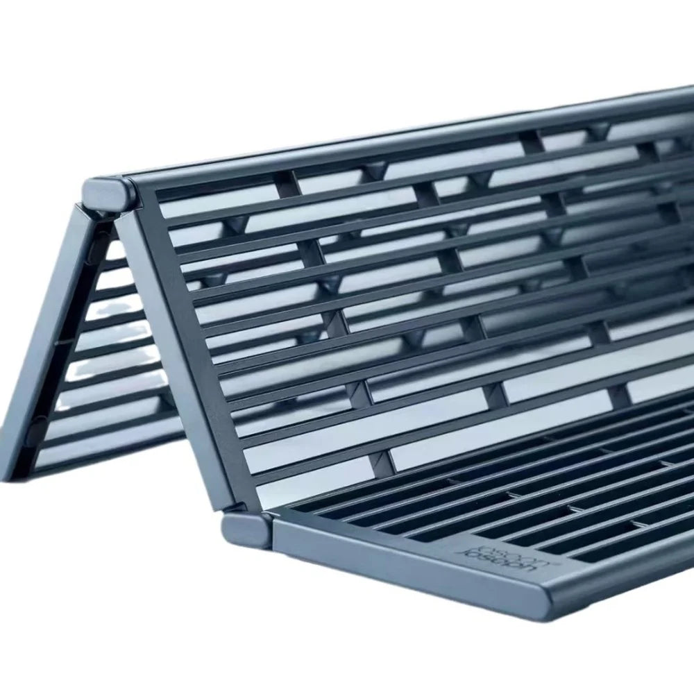 Foldable Kitchen Sink Drainer with Splash Guard – ABS & TPE, Black