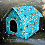 Waterproof Foldable Pet House for Cats & Small Dogs – 5 Patterns, S, M or L