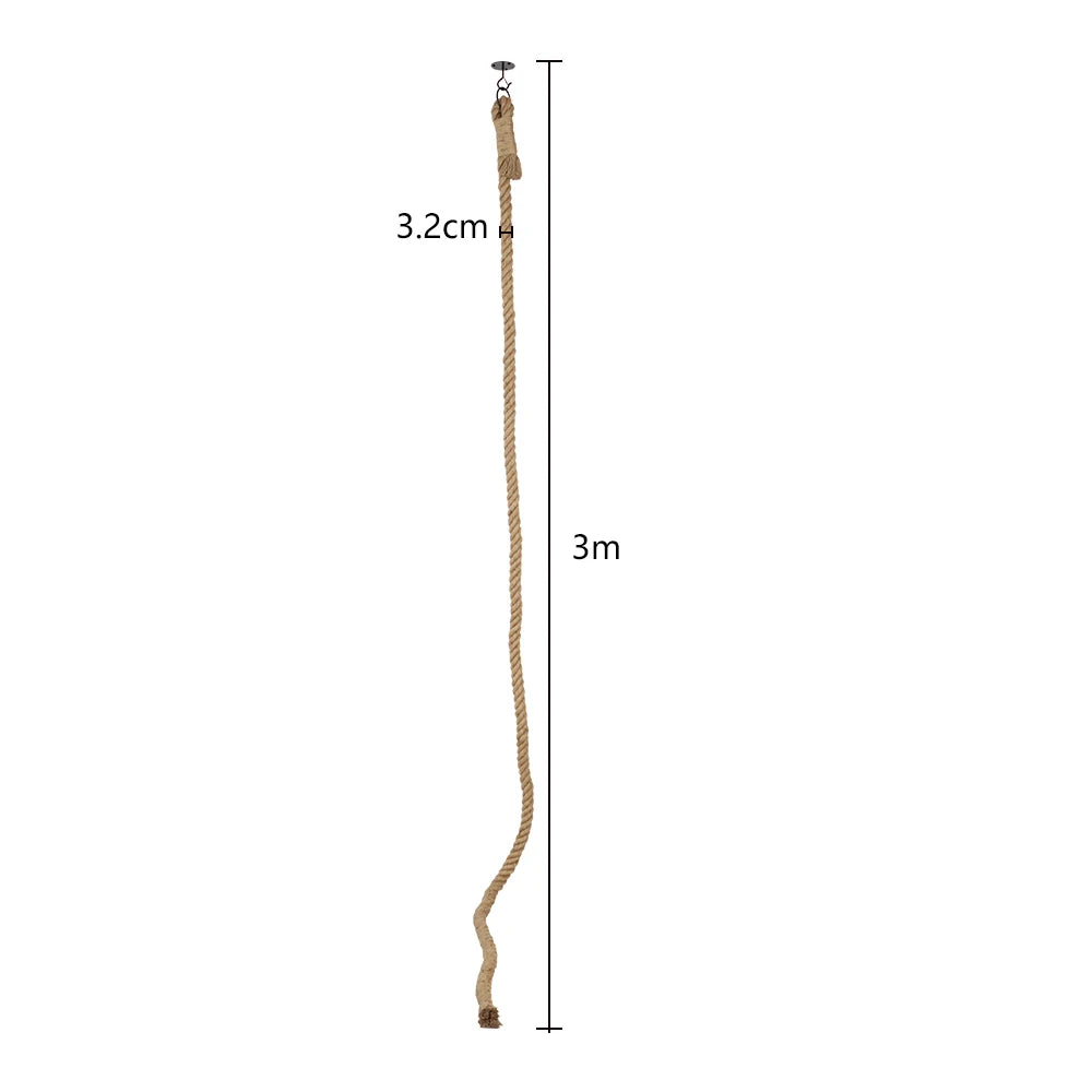 Cat Sisal Climbing Rope – 3m, Ceiling & Wall Mounted, Indoor Scratching & Exercise