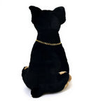 Lifelike Doberman Pinscher Puppy Plush Stuffed Toy | Black & Tan | Gold Chain Collar | Simulation Velvet | 30cm