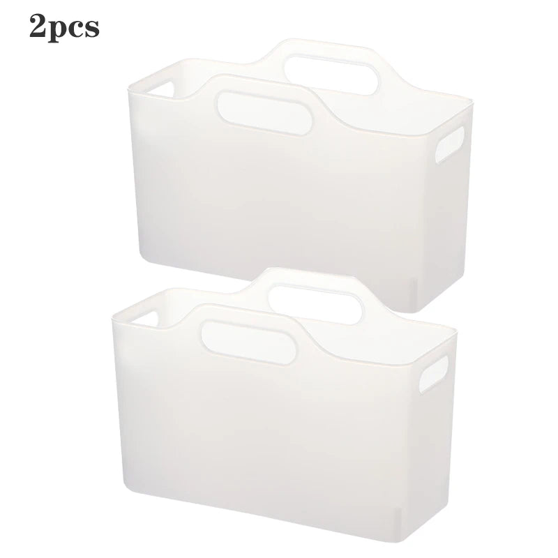 Under-Sink Cabinet Organiser Baskets – Multi-Purpose Plastic Storage, 2 or 3 Pack, Clear or White