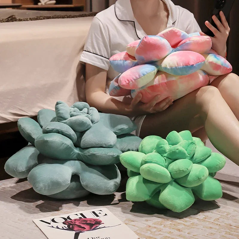 Succulent Plush Cushion Pillow | Lifelike Potted Plant | PP Cotton | 4 Colours | 35 & 45cm