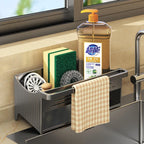 Sink Caddy Organizer with Drainage – Soap Sponge & Towel Holder for Kitchen & Bathroom