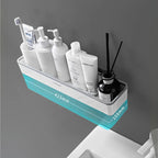 Drill-Free Wall-Mounted Corner Bathroom Shelf Caddy – Grey or Black