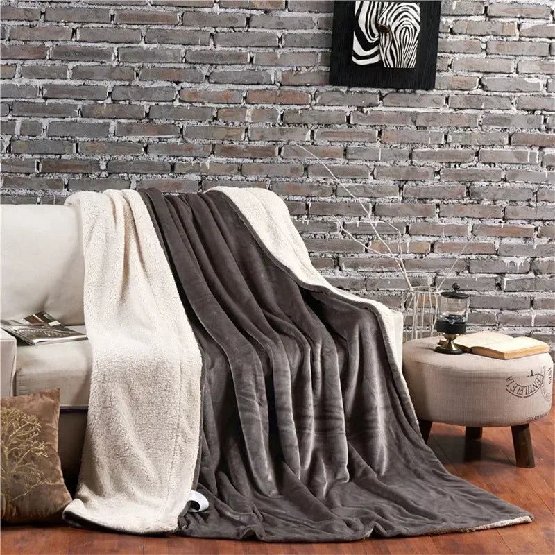 Double-Sided Fleece Throw Blanket & Duvet Cover – Anti-Pilling, Machine Washable, 12 Colours