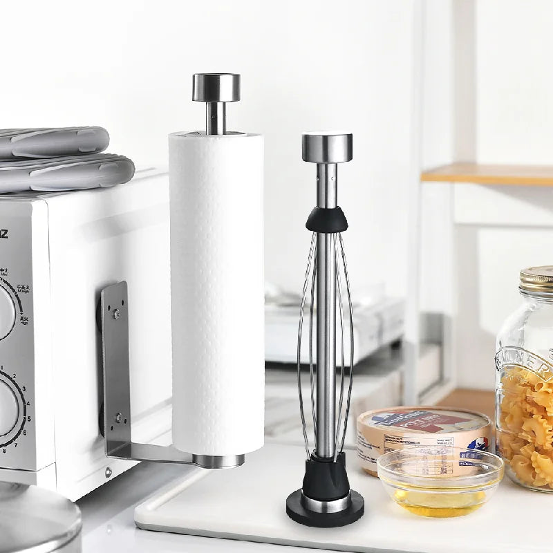 Magnetic Kitchen Paper Towel Holder – No-Drill Stainless Steel, Under-Cabinet or Fridge Mount