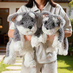 Lifelike Schnauzer Plush Stuffed Toy | Salt-Pepper Coat | Weighted & Poseable | Lying Pose | 3 Sizes: 30, 45 & 60cm