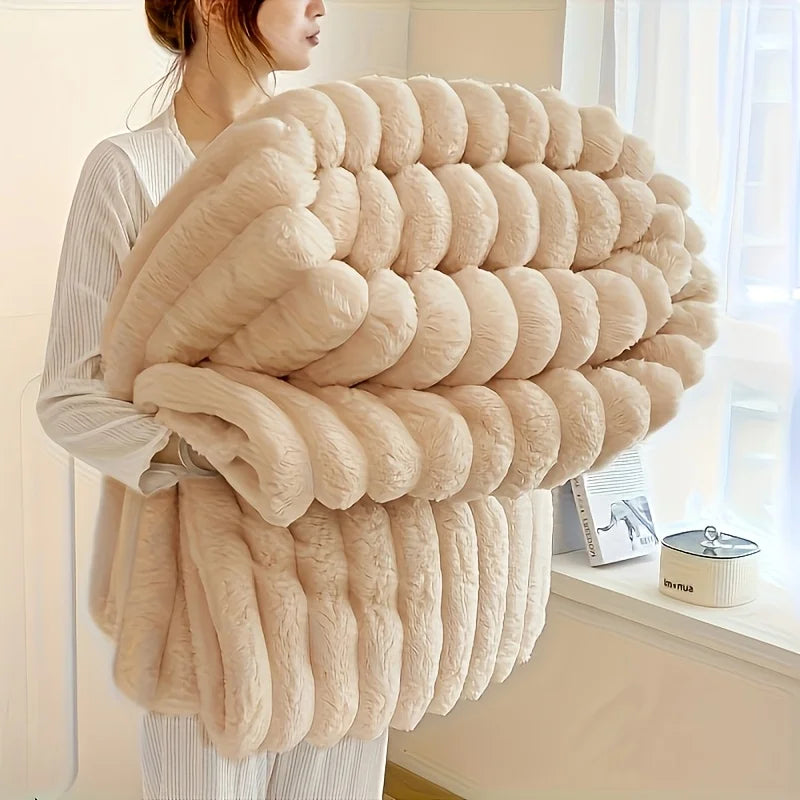 300GSM Bamboo Fibre Knitted Throw Blanket – Anti-Pilling, All-Season, 6 Colours