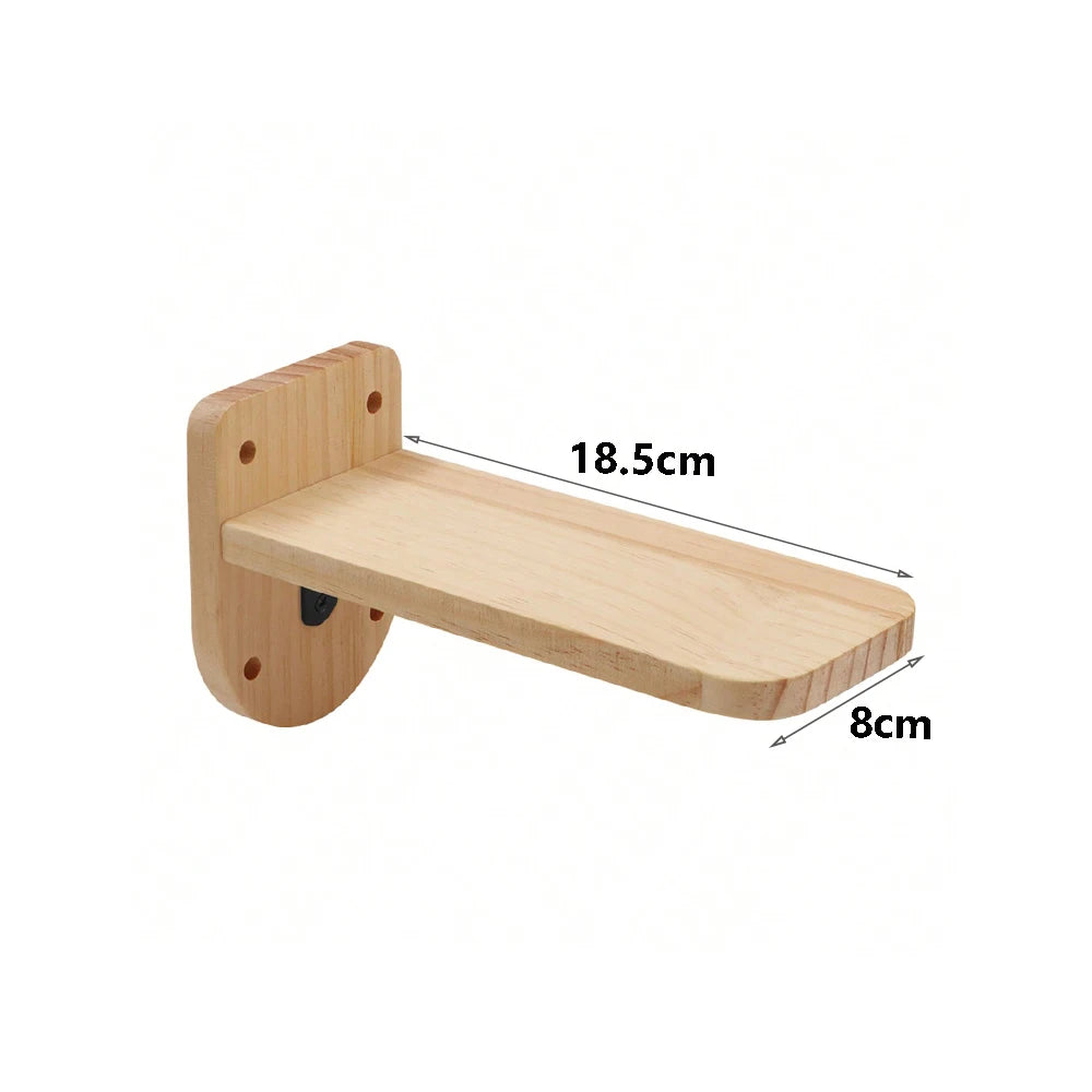 Wall-Mounted Wooden Cat Climbing Shelves – Modular Platforms, Scratching Posts & Hammock