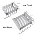Adjustable Stainless Steel Sink Drain Rack – Over-Sink Utensil & Produce Storage