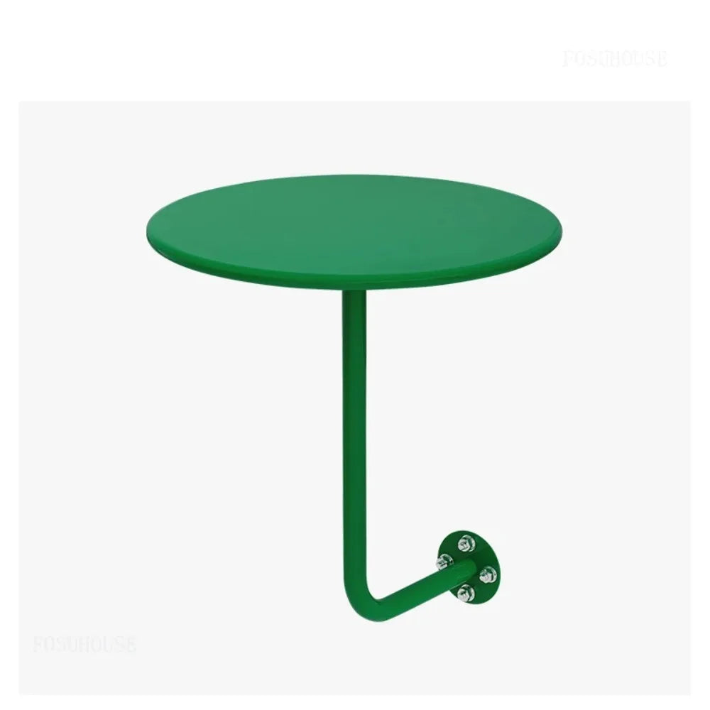 Wall-Mounted Round Floating Side Table | Iron | 6 Colours | Space-Saving