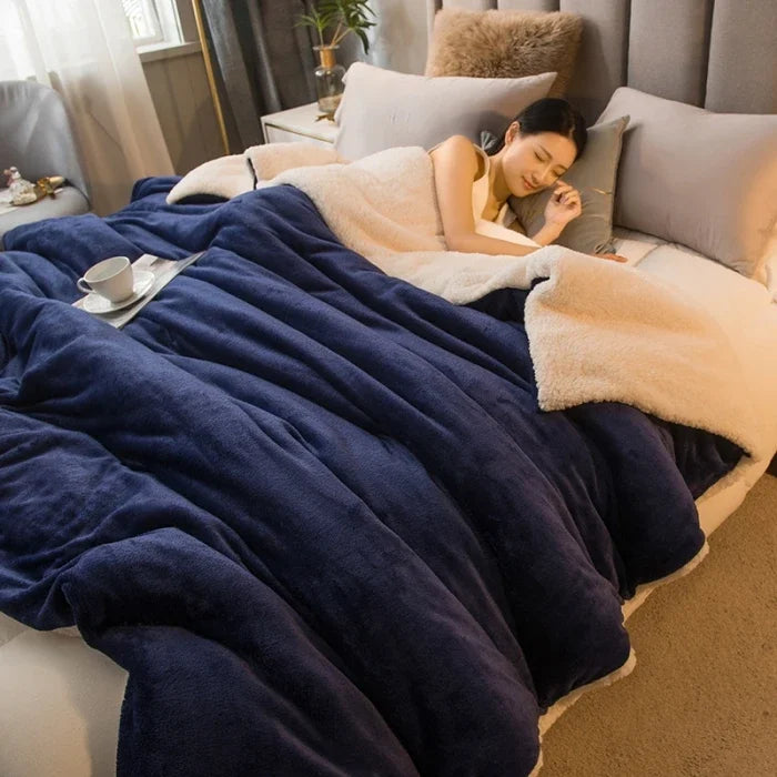 Double-Sided Fleece Throw Blanket & Duvet Cover – Anti-Pilling, Machine Washable, 12 Colours