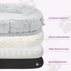 Oversized Human Dog Bed | Faux Fur | Waterproof Liner | Non-Slip | Side Pocket | Removable Cover