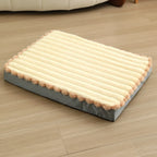 Memory Foam Dog Bed Mat | Washable Zipper Cover | Damp-Proof | Pink & Khaki