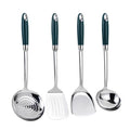 4-Piece 304 Stainless Steel Kitchen Utensil Set – Spatula, Soup Spoon & Frying Spatula