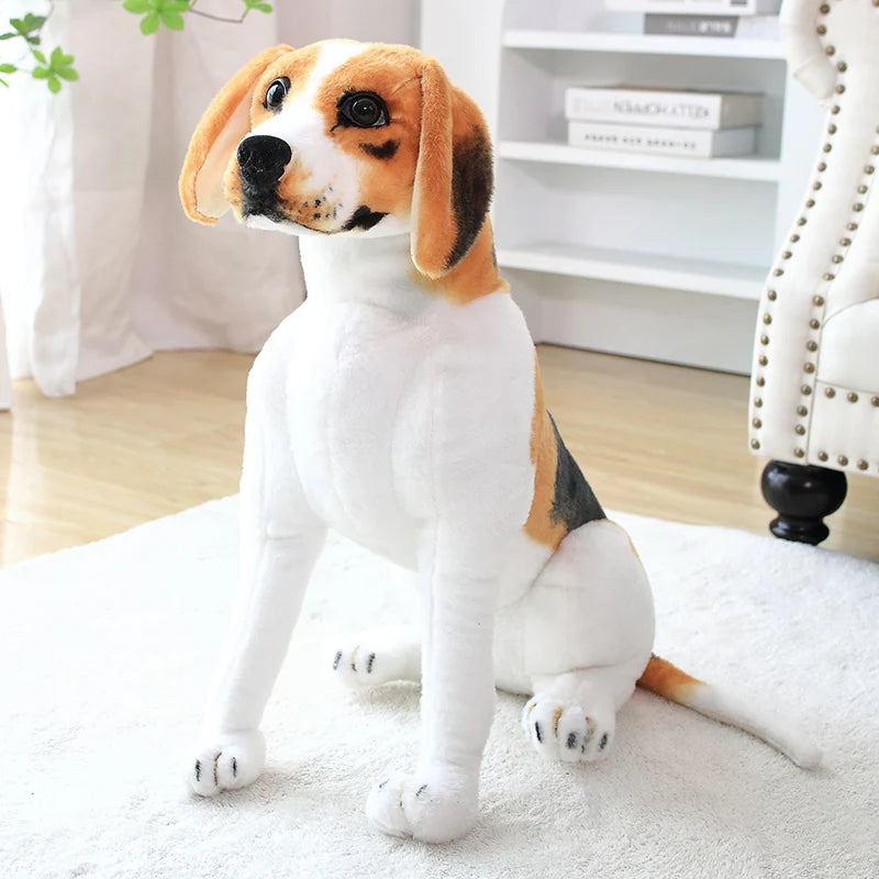 Lifelike Sitting Dog Plush Figurine | 4 Breeds: Rottweiler, German Shepherd, Beagle & Spotted Dog | Simulation Coat | 6 Sizes: 23–66cm