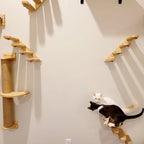 Wall-Mounted Cat Climbing Shelves – Modular Steps, Hammock, Scratching Posts & Shelves