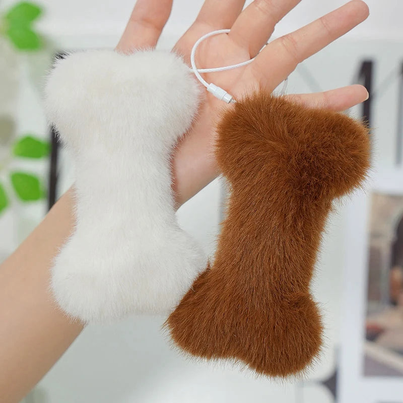 Bone-Shaped Plush – Fluffy Pillow or Mini Pendant