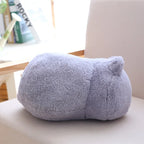 Shadow Cat Back-Facing Plush Cushion | Ultra-Soft Solid Coat | Curled Tail | 3 Colours | 33cm