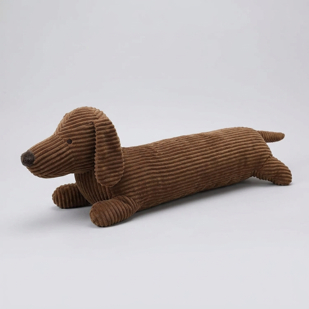 Dachshund Long Body Pillow Plush | Corduroy Coat | Lying Pose | 3 Sizes: 50, 70 & 110cm